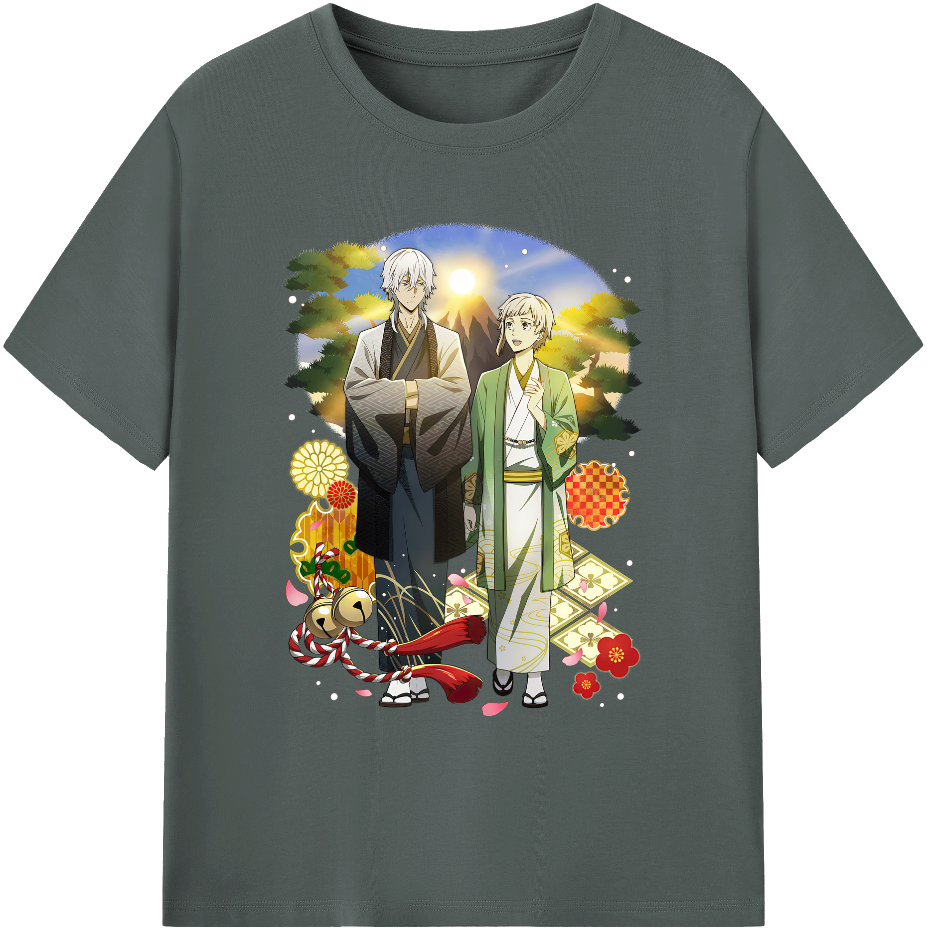 （画像用） 文豪ストレイドッグス Bungo Stray Dogs 綿100％ メンズ半袖Tシャツ｜肌触りやわらか＆通気性